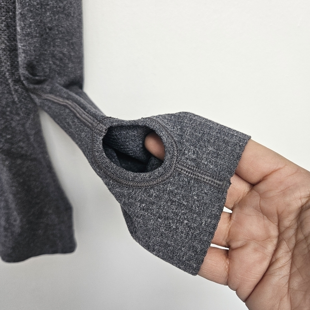 Lululemon Run Swiftly Tech Sz 4 Gray Heathered Quarter-Zip Pullover Top - Picture 6 of 9